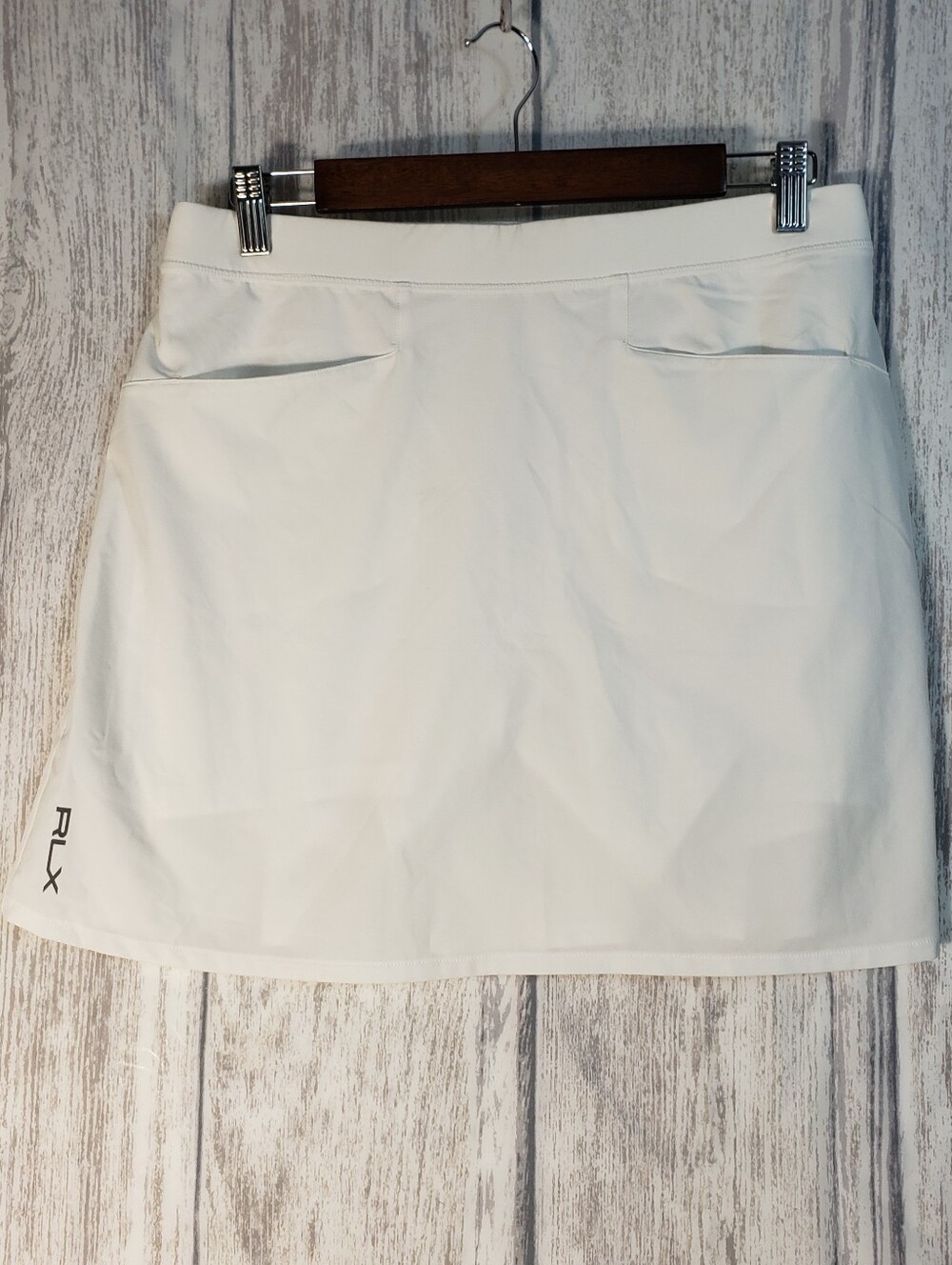 RLX Ralph Lauren Women's White Performance Golf Skort Back Pleats  Size Medium
